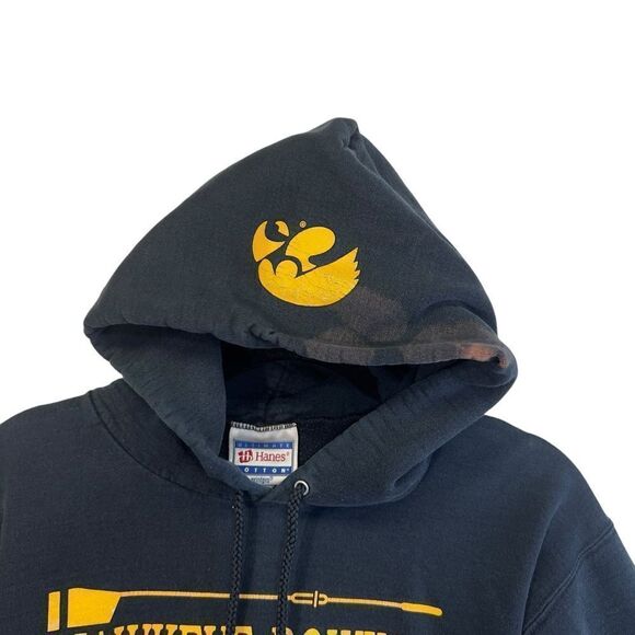 Vintage Hanes Iowa Hawkeye Rowing hoodie-distressed well worn with defects - Picture 4 of 16
